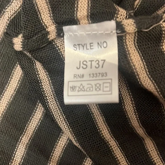 Pol Olive Green Tan Striped Long Sweater Vest Size Small - Picture 6 of 7